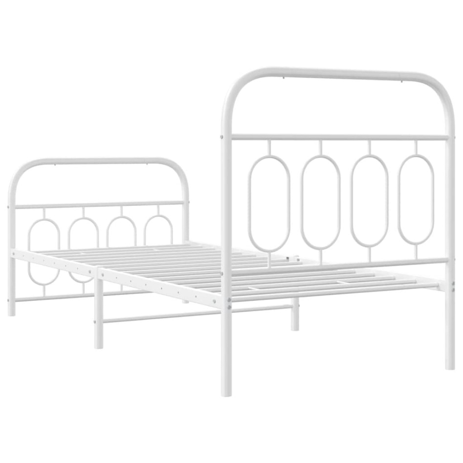 Estructura cama sin colchón con estribo metal blanco 80x200