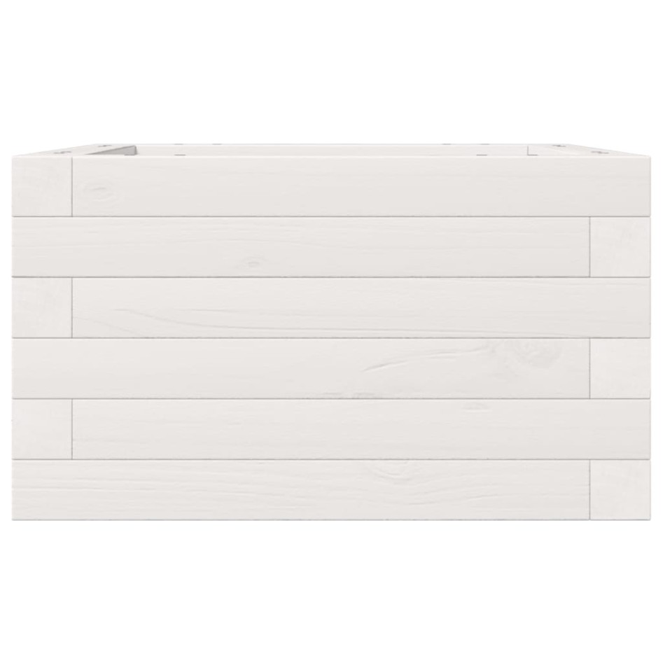 Jardinera de madera maciza de pino blanca 40x40x23