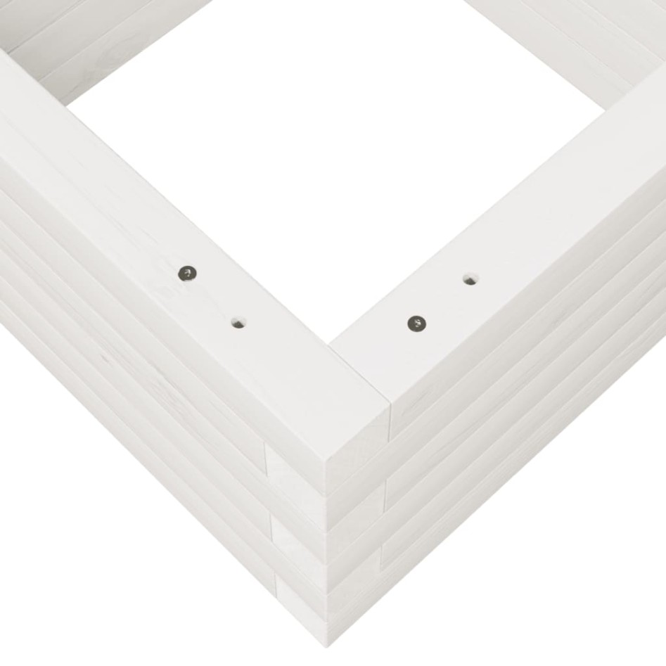 Jardinera de madera maciza de pino blanca 40x40x23
