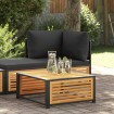 Mesa de jardín de madera maciza de acacia 68x68x30 cm