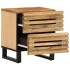 Mesita de noche de madera maciza de mango rugosa 40x34x46