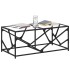 Mesa de centro de acero y tapa vidrio transparente