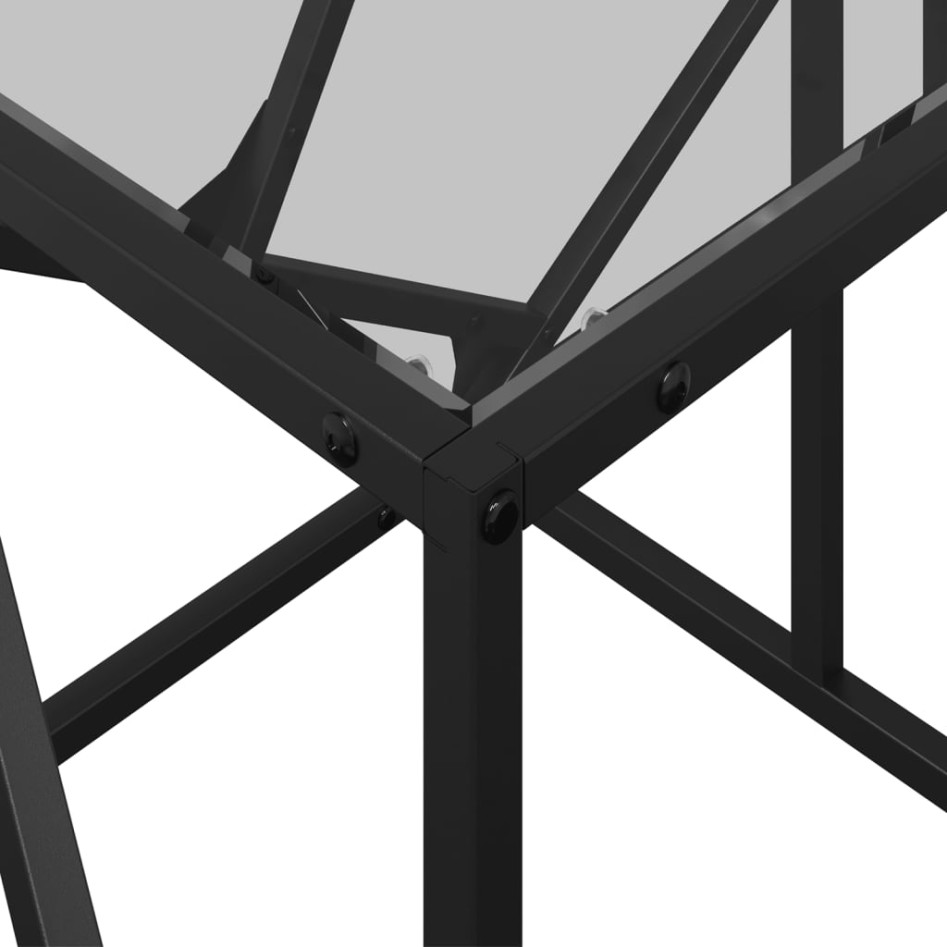 Mesa de centro de acero y tapa vidrio transparente