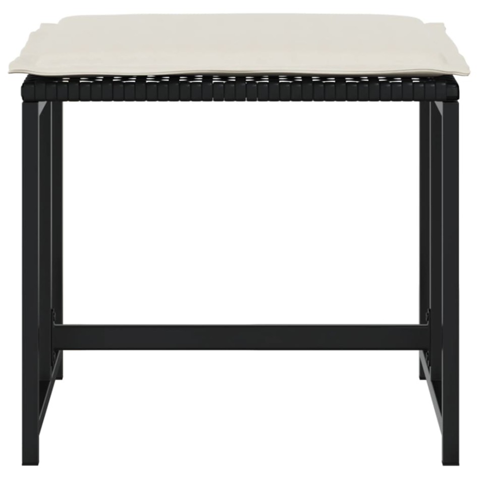 Taburetes de jardín con cojines 4 uds ratán sintético