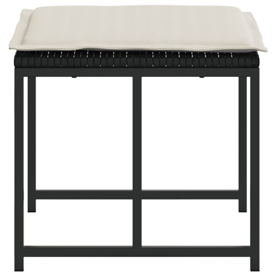 Taburetes de jardín con cojines 4 uds ratán sintético