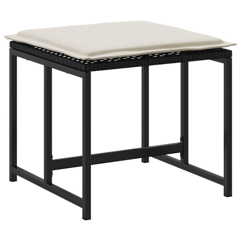 Taburetes de jardín con cojines 4 uds ratán sintético