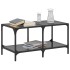 Mesa de centro superficie de vidrio acero negra 78,5x40x40