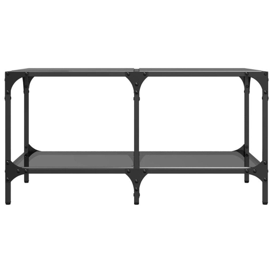 Mesa de centro superficie de vidrio acero negra 78,5x40x40