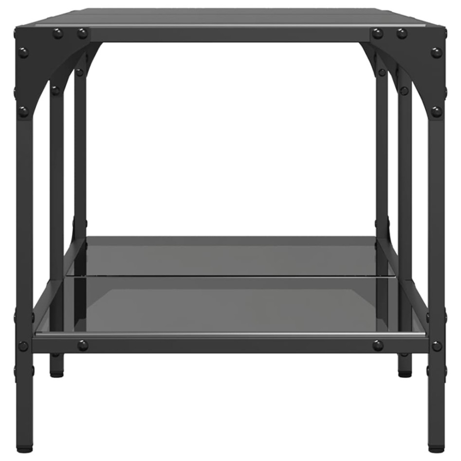 Mesa de centro superficie de vidrio acero negra 78,5x40x40