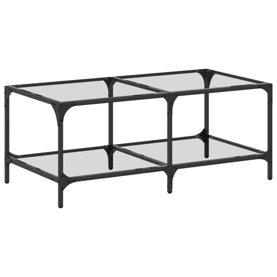 Mesa de centro superficie de vidrio acero 98,5x50x40
