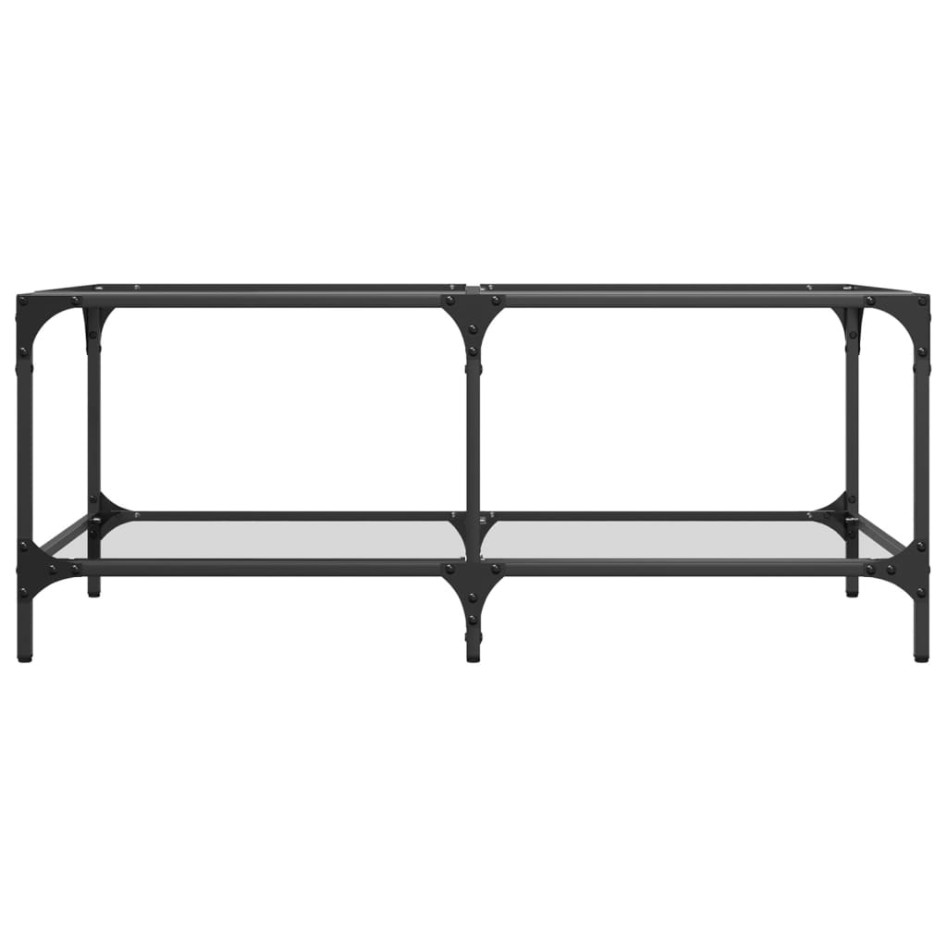 Mesa de centro superficie de vidrio acero 98,5x50x40