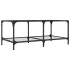 Mesa de centro superficie de vidrio acero 98,5x50x40