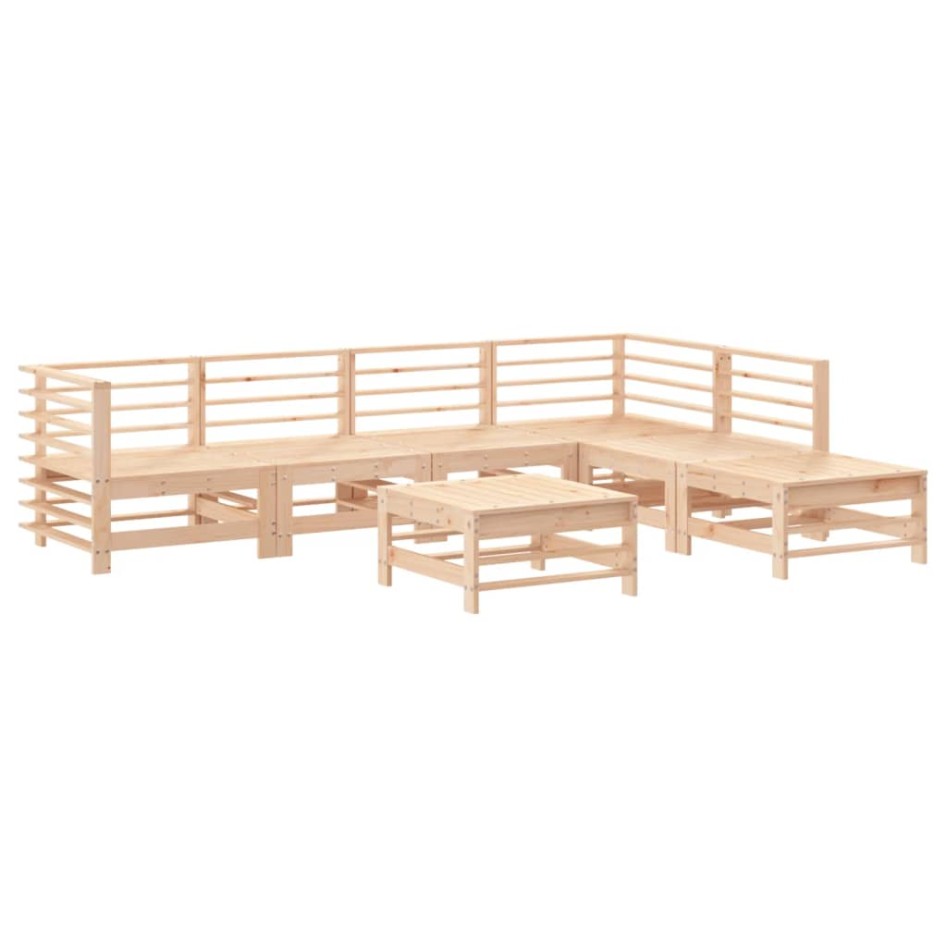 Juego de muebles de jardín 7 piezas madera maciza de