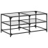 Mesa de centro superficie de vidrio acero 98,5x50x45