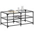 Mesa de centro superficie de vidrio acero 98,5x50x45