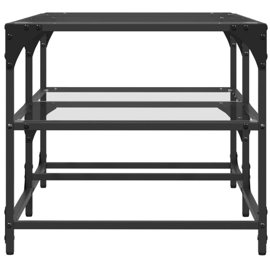 Mesa de centro superficie de vidrio acero 98,5x50x45