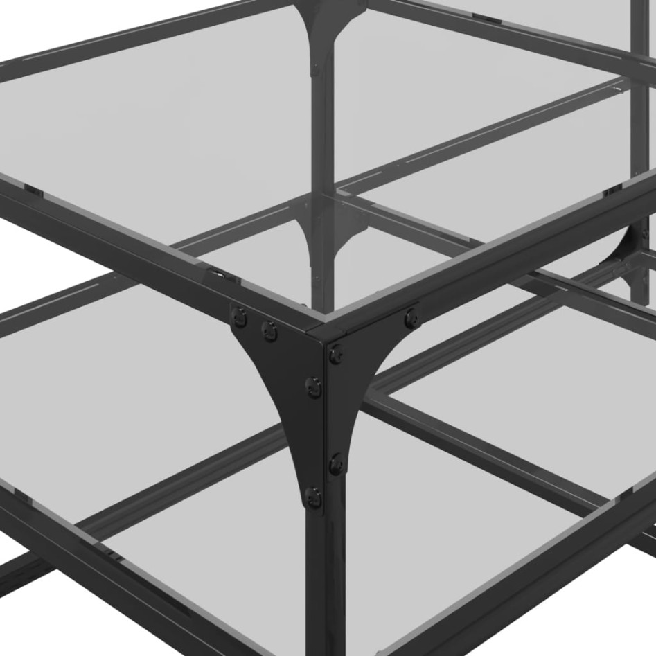 Mesa de centro superficie de vidrio acero 98,5x50x45