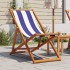 Silla playa plegable madera maciza eucalipto y tela azul