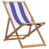 Silla playa plegable madera maciza eucalipto y tela azul