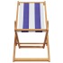 Silla playa plegable madera maciza eucalipto y tela azul