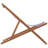 Silla playa plegable madera maciza eucalipto y tela azul
