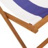 Silla playa plegable madera maciza eucalipto y tela azul