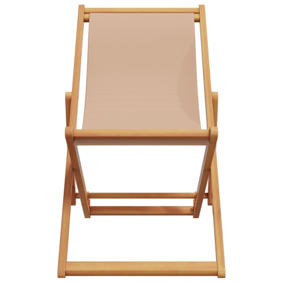 Silla de playa plegable madera maciza de eucalipto y tela