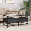Mesa de centro superficie de vidrio acero negro 98,5x50x45 cm