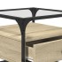Mesa de centro tapa de vidrio acero roble Sonoma 50x50x45