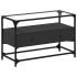 Mueble TV cristal y madera ingeniería negro 80x35x51
