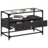 Mueble TV cristal y madera ingeniería negro 80x35x51