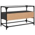 Mueble TV cristal y madera ingeniería negro 80x35x51