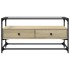 Mueble TV cristal y madera ingeniería roble Sonoma 98x35x51