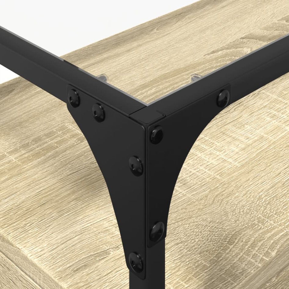 Mueble TV cristal y madera ingeniería roble Sonoma 98x35x51