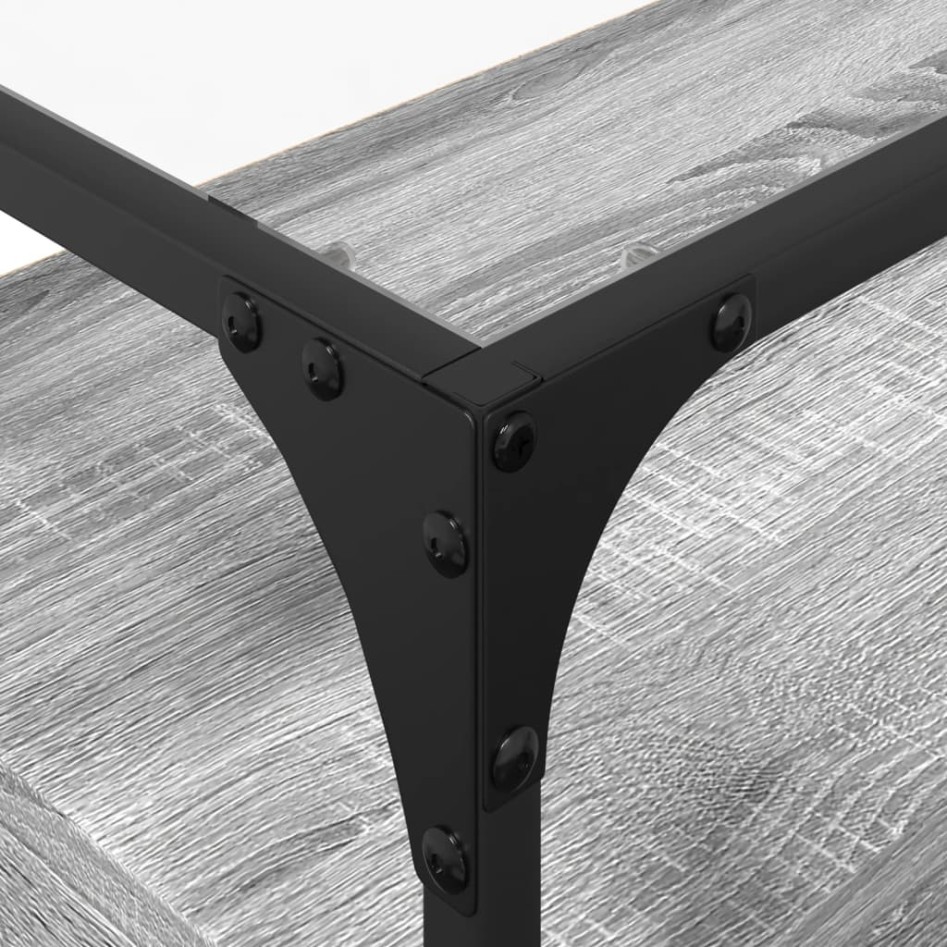 Mueble TV cristal y madera ingeniería gris Sonoma 98x35x51