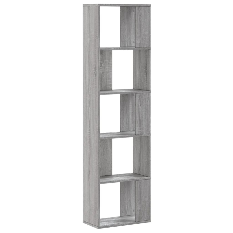 Librería de 5 niveles madera gris Sonoma 45x23,5x162,5