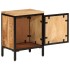 Mesita de noche de madera maciza de mango rugosa 40x30x52,5