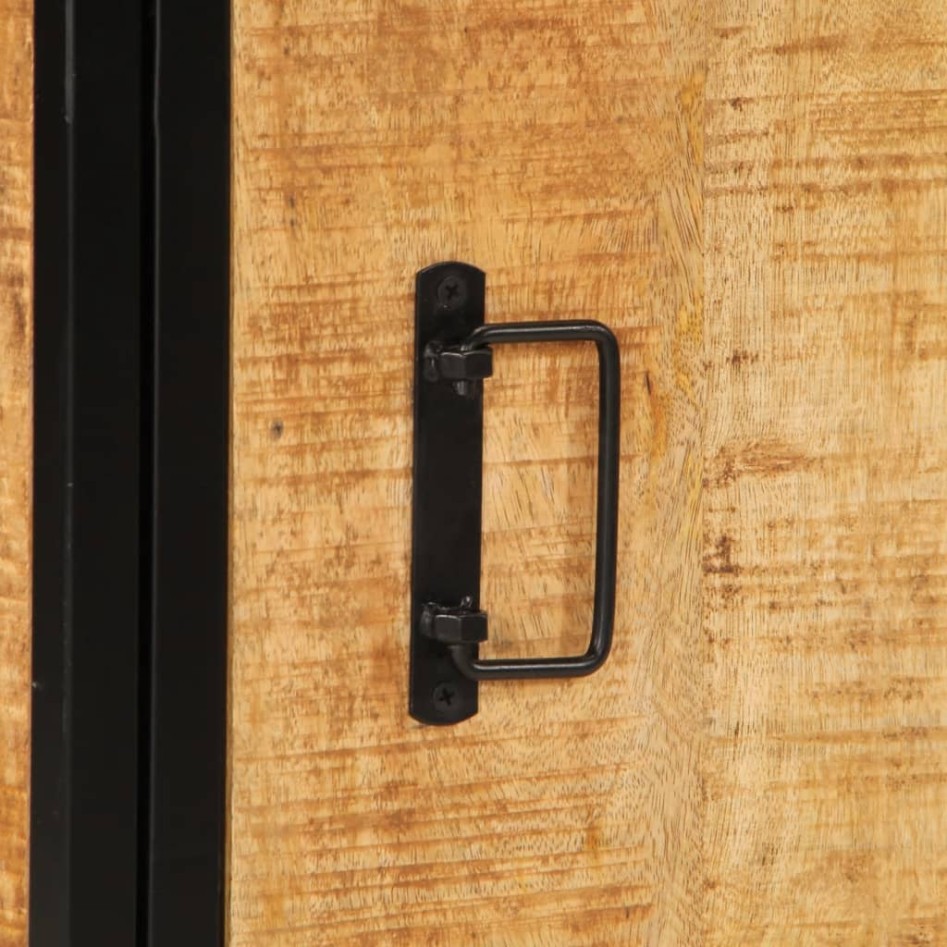 Mesita de noche de madera maciza de mango rugosa 40x30x52,5