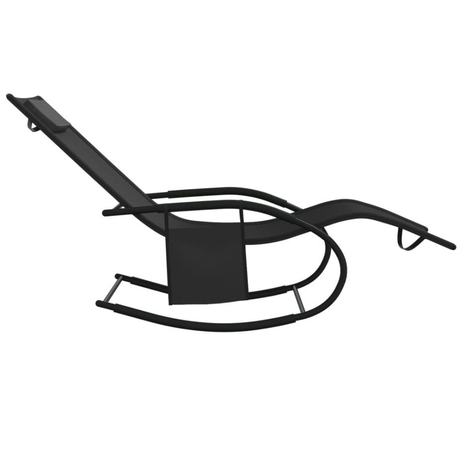 Tumbona mecedora de acero y textilene