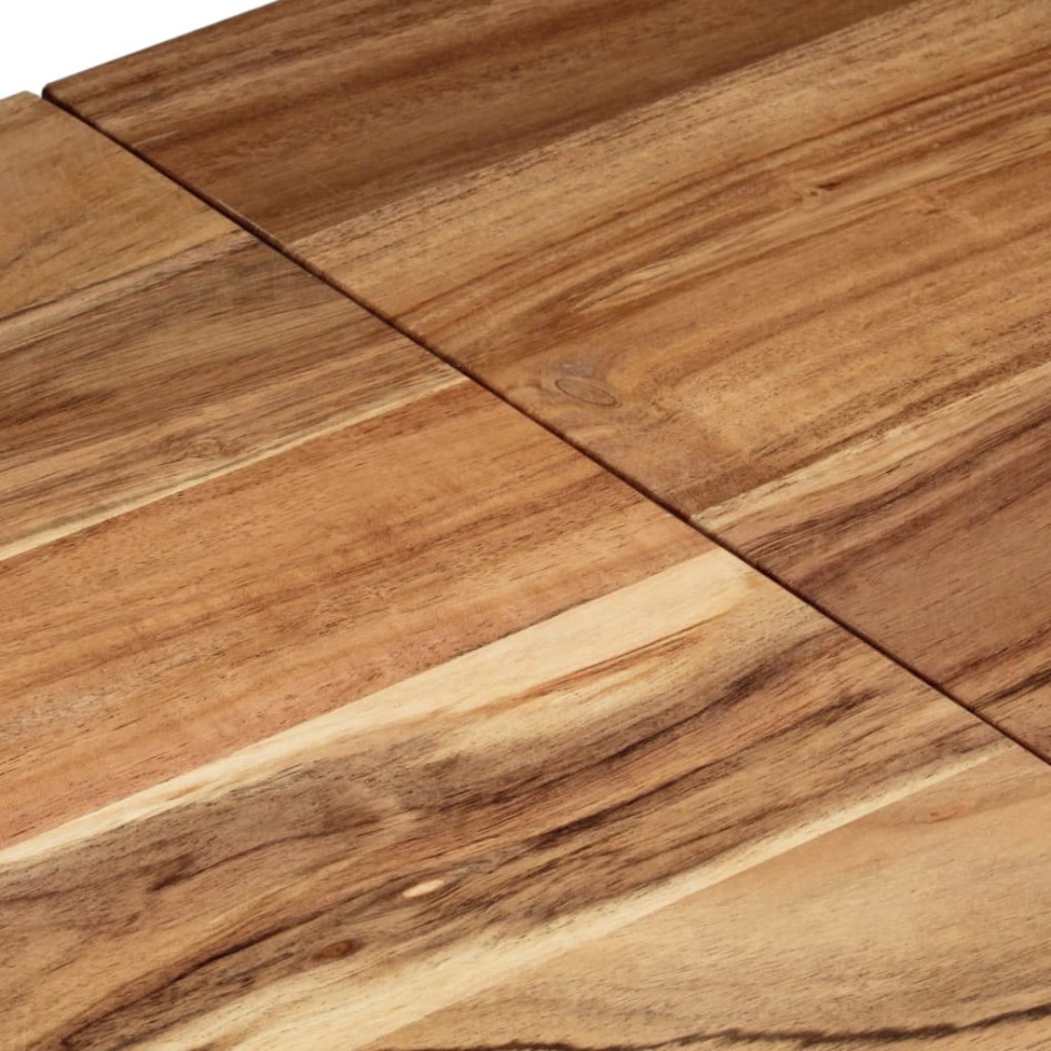 Mesa consola acero inoxidable y madera maciza acacia