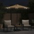 Sombrilla jardín con luces LED poste acero taupe