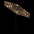 Sombrilla jardín con luces LED poste acero taupe