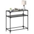 Mesa consola con superficie de vidrio negro acero 80x35x81