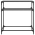 Mesa consola con superficie de vidrio negro acero 80x35x81