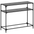 Mesa consola con superficie de vidrio negro acero 98x35x81