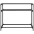 Mesa consola con superficie de vidrio negro acero 98x35x81