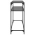 Mesa consola con superficie de vidrio negro acero 98x35x81