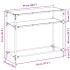 Mesa consola con superficie de vidrio negro acero 98x35x81