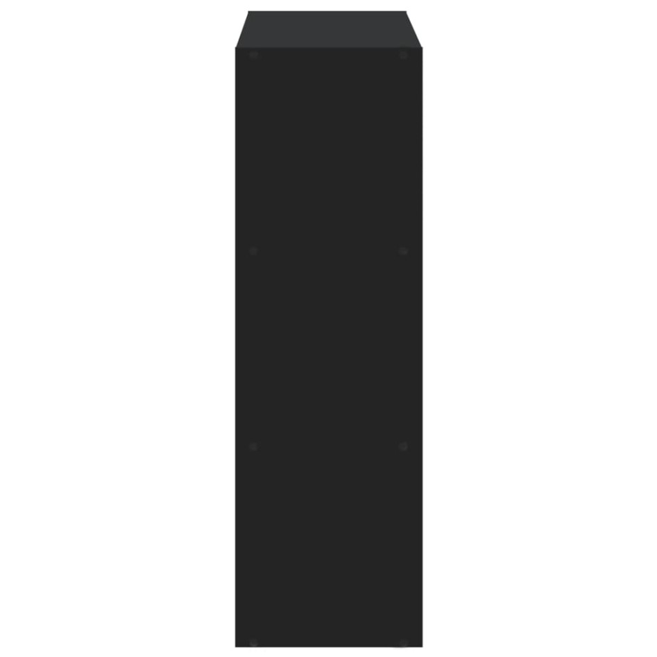 Estantería de madera de ingeniería negra 102x32x102