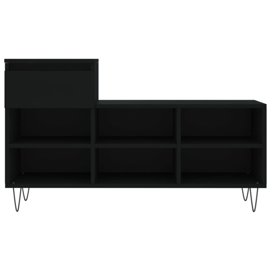Mueble zapatero madera contrachapada negro 102x36x60